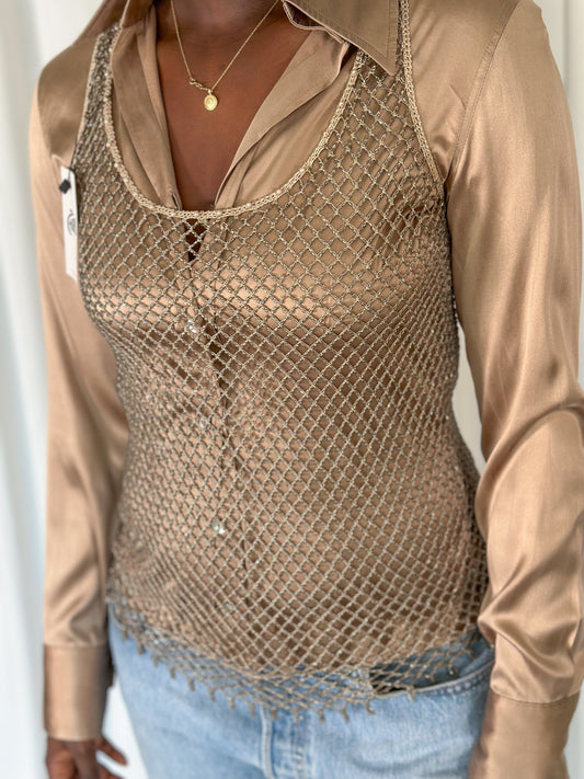 Gold Beaded Top [M]
