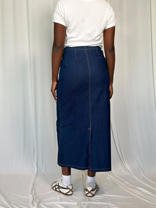 Blue Denim Long Skirt [40]