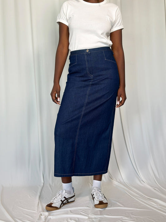 Blue Denim Long Skirt [40]