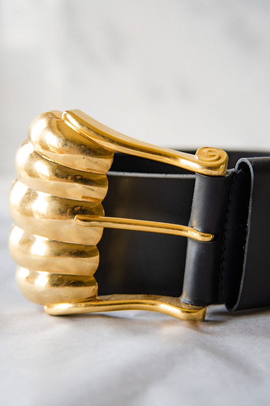 Shelly Gold Buckle Leather Belt