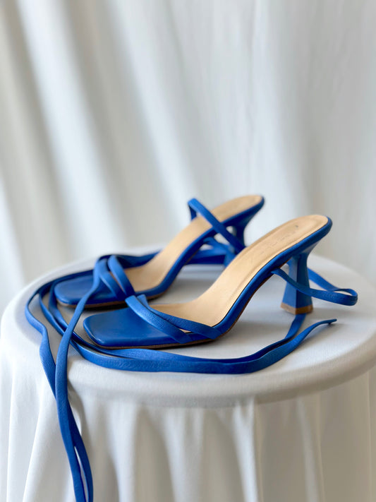 Leather Blue Sandals [36]