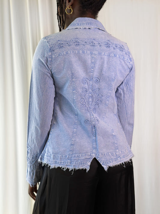 Embroidered Denim Blazer [S]