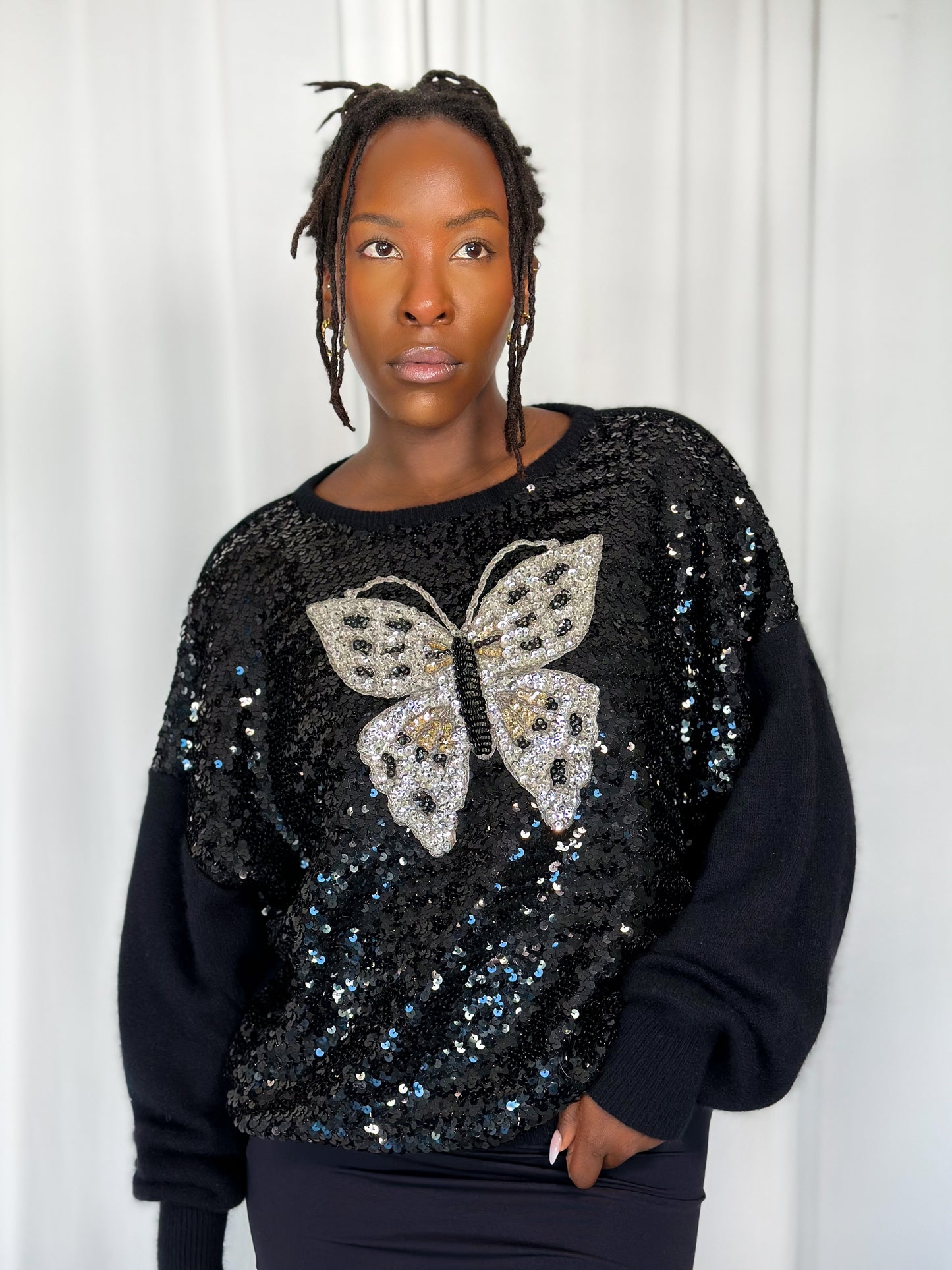 Butterfly Sequin Top [L]