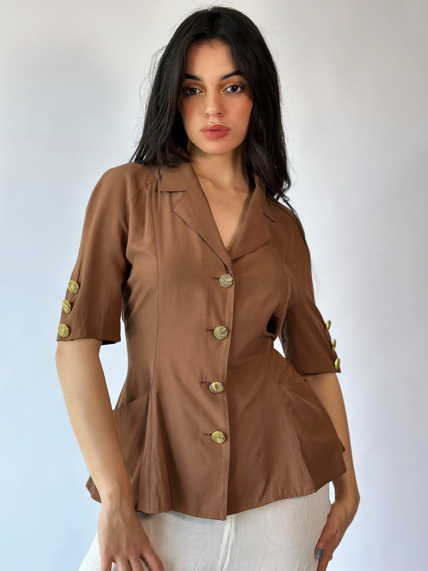 Brown Gold Blouse [M/L]