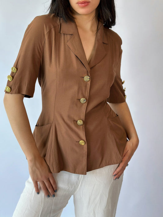 Brown Gold Blouse [M/L]