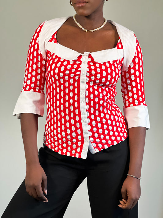 Red Polka Top [S/M]